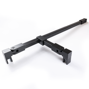 Stabilisatiestang set vierkant glas/wand met T-adapter 1200 mm - Zwart