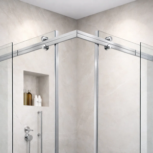 Verona schuifdeurrail voor douche - Hoek - Chroom